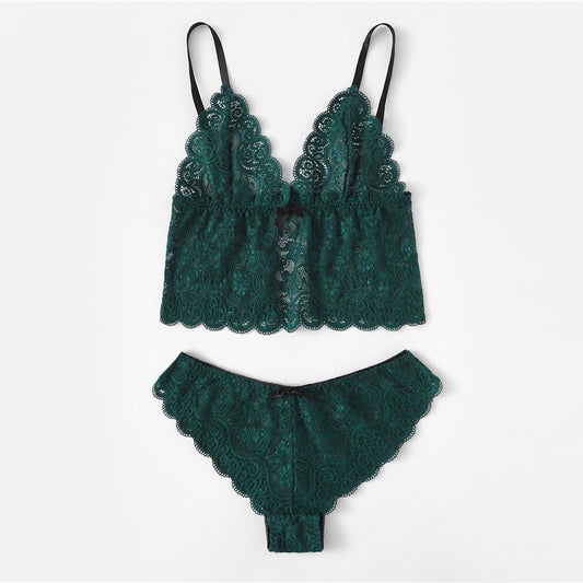 Floral Lace Cami Lingerie Set