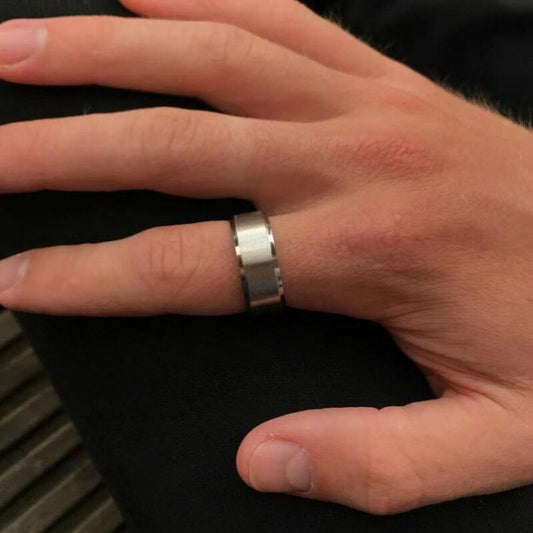 Matte Men Rings Width 8MM Stainless Steel
