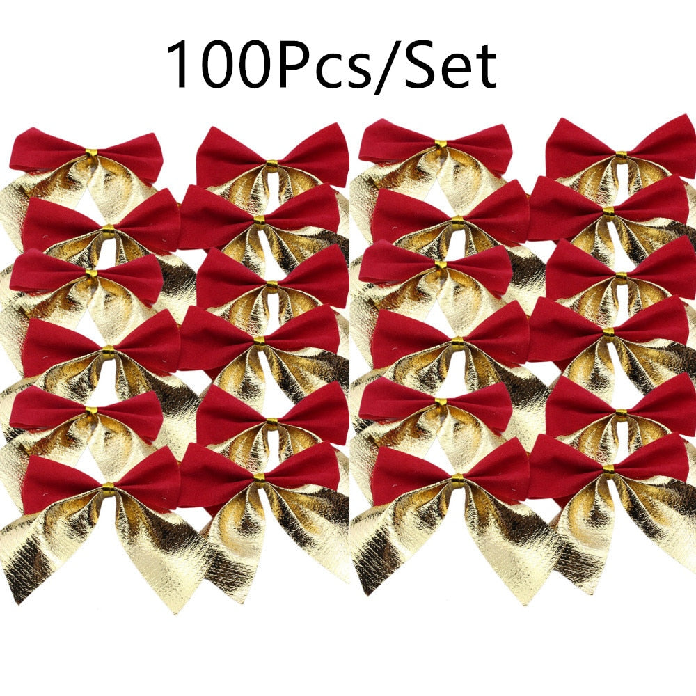 100pcs Christmas Bows Hanging Decorations