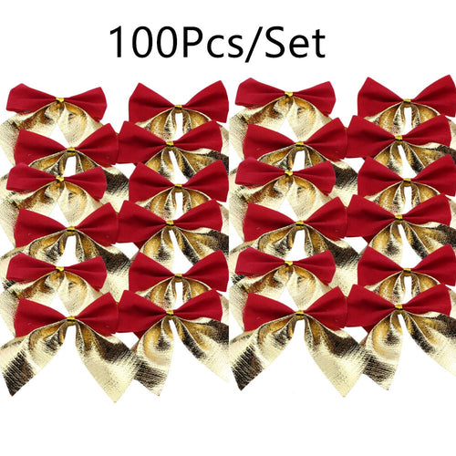 100pcs Christmas Bows Hanging Decorations