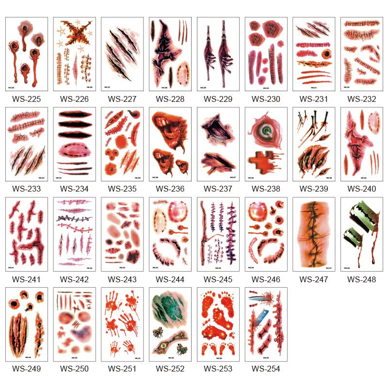 Waterproof Halloween scar temporary tattoo