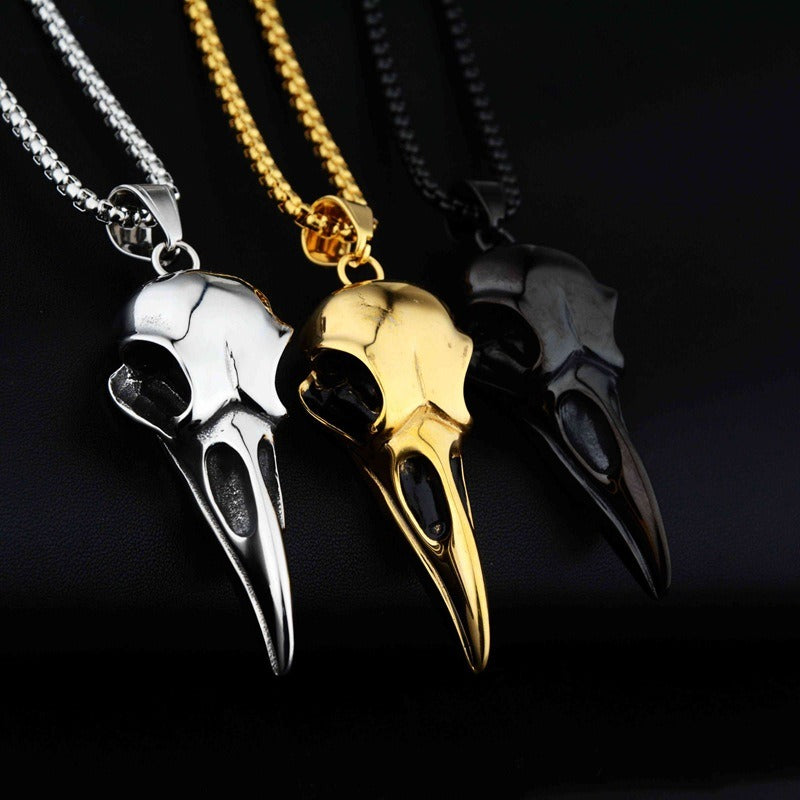 Crow Head Pendant Titanium Steel Necklace