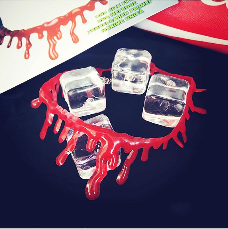 Halloween Decoration Horror Blood Drip Necklace Fake