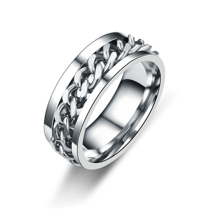 Classic Spinner Chain Men Rings Stainless Steel