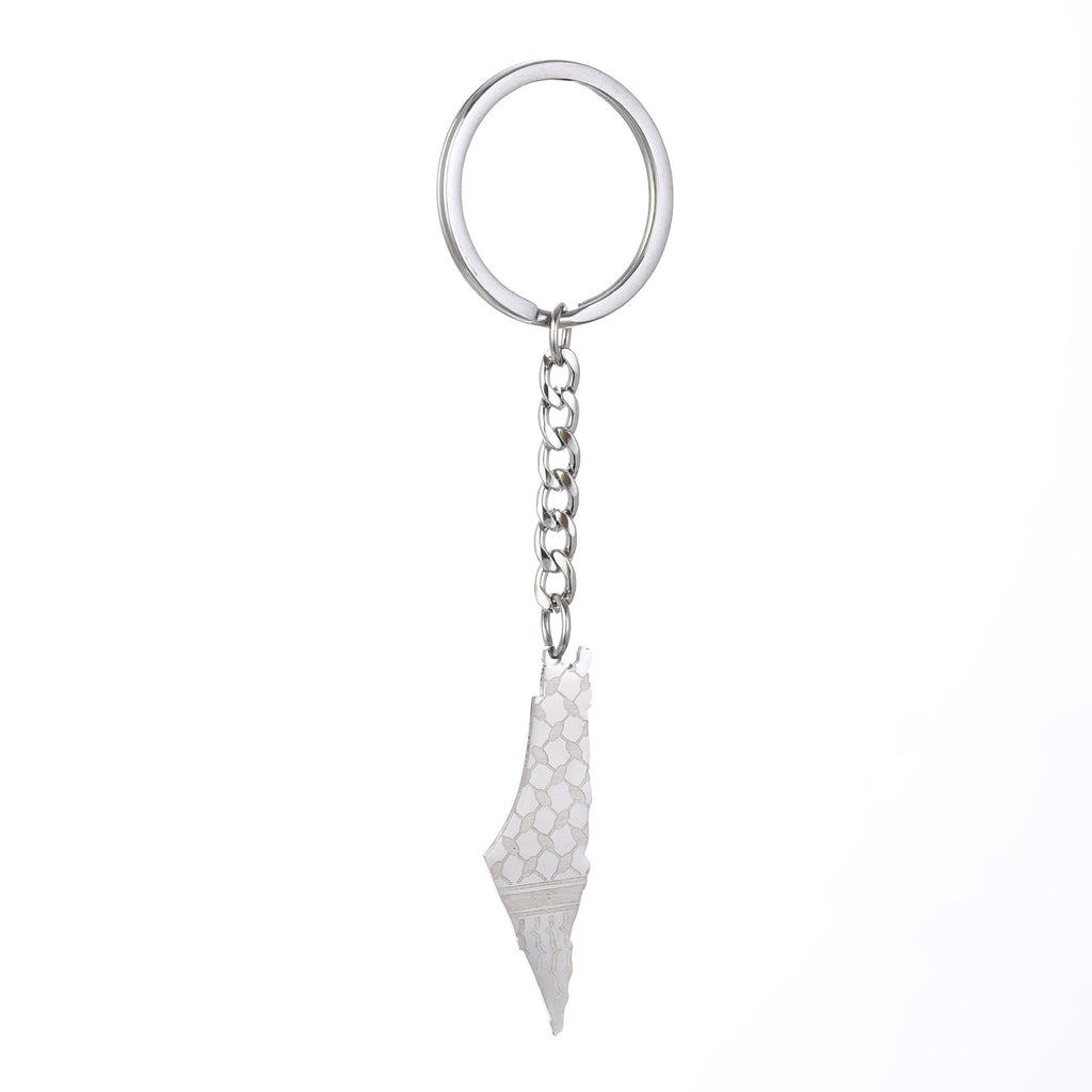Palestine Map Flag Keychain