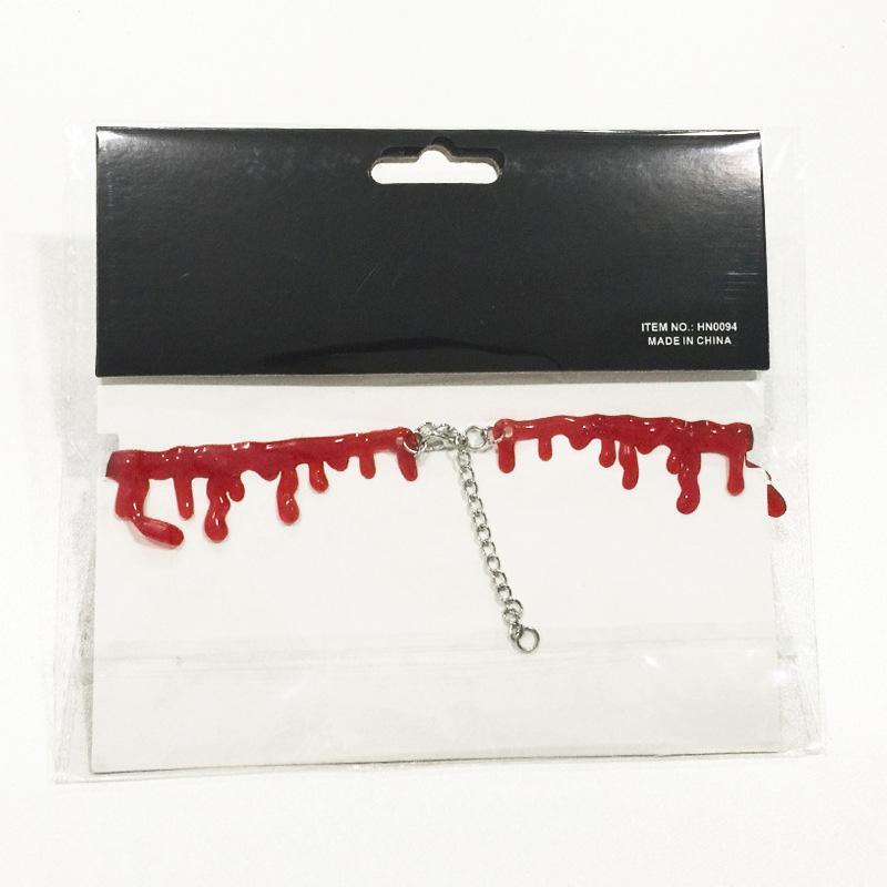Halloween Decoration Horror Blood Drip Necklace Fake