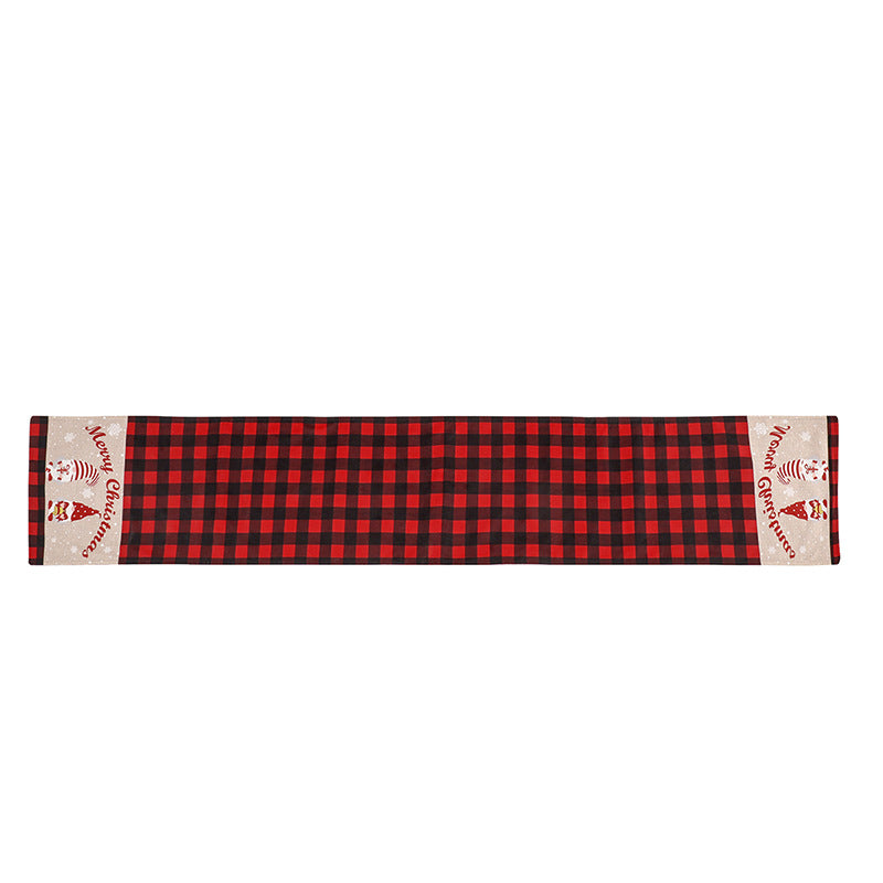 Christmas Black and red checkered table flag