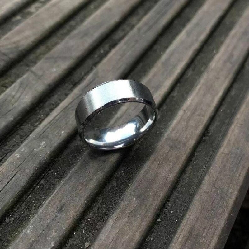 Matte Men Rings Width 8MM Stainless Steel