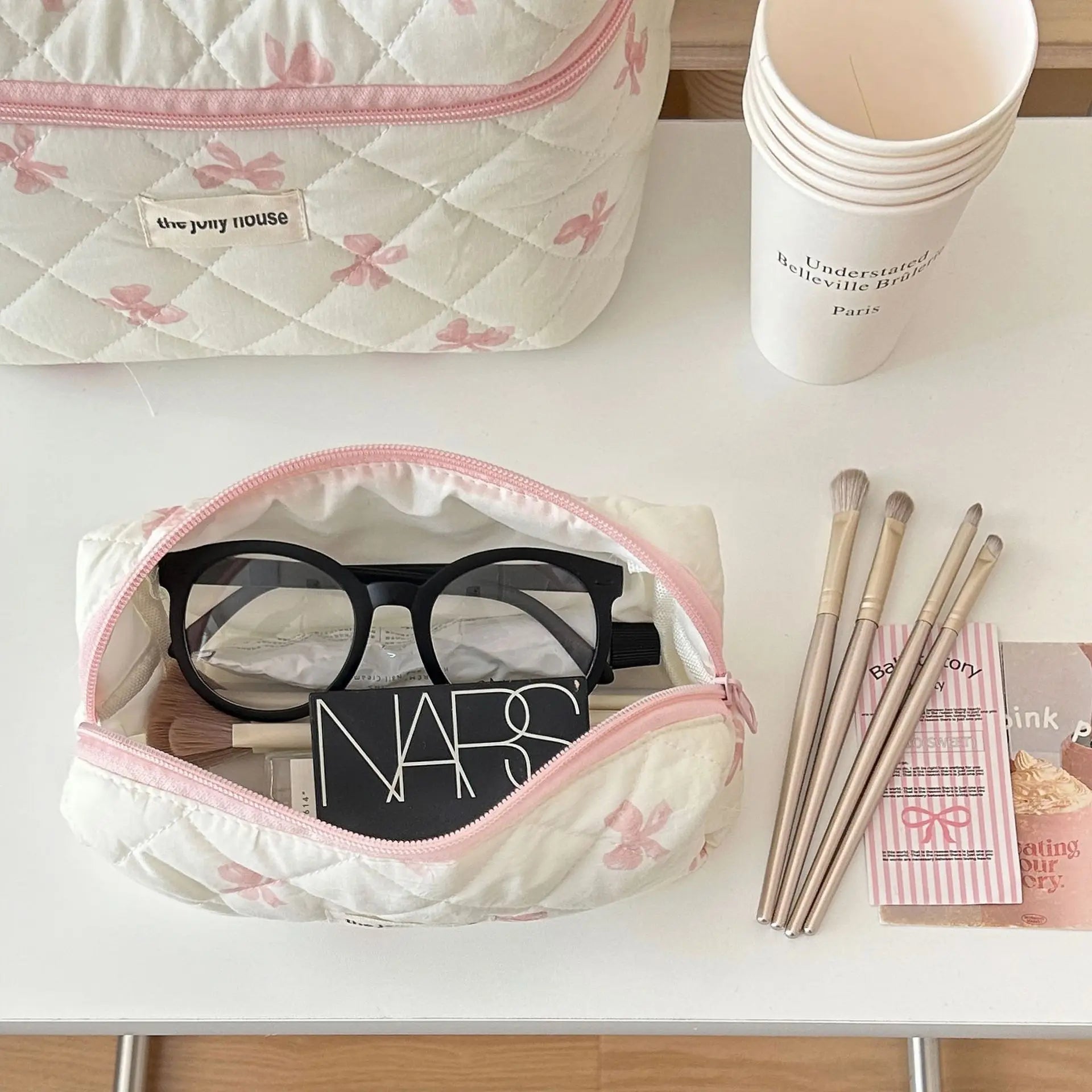 Cute Flower Cotton Makeup Bag