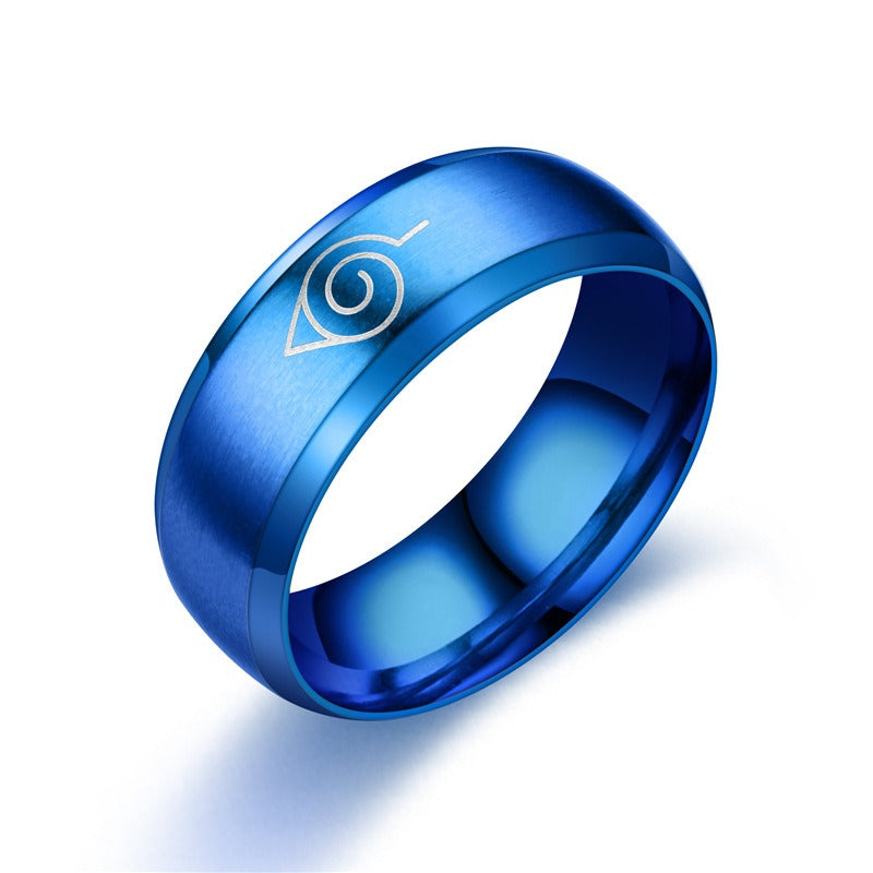 Naruto Ring Stainless Titanium Steel Jewelry Men's Ring