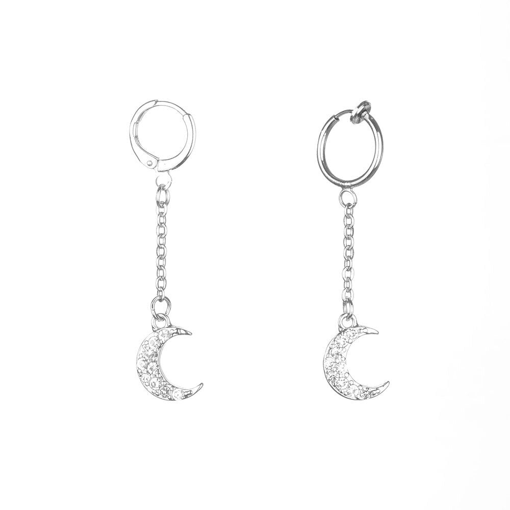 Mens moon earring pendant