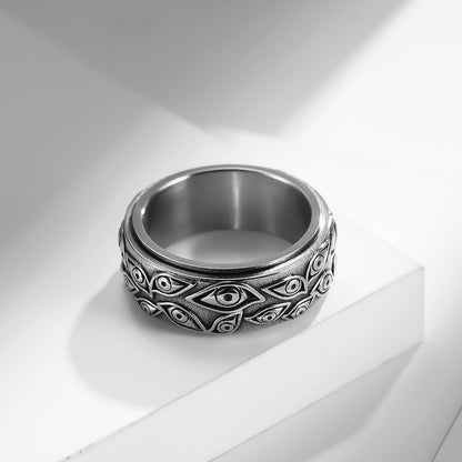 Stainless Steel fidget Ring Men Vintage Titanium Steel