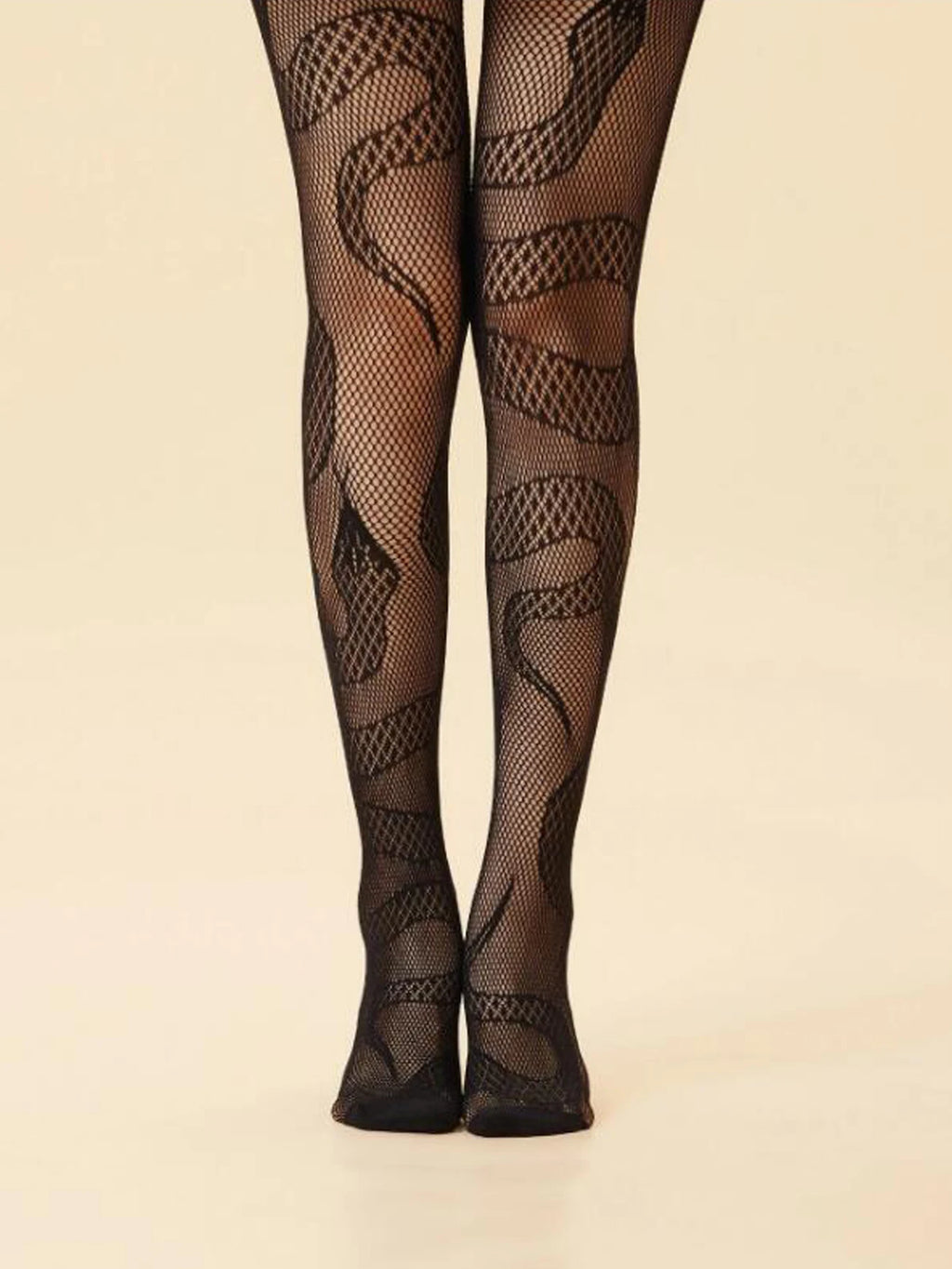 fashionable snake fishnet stockings