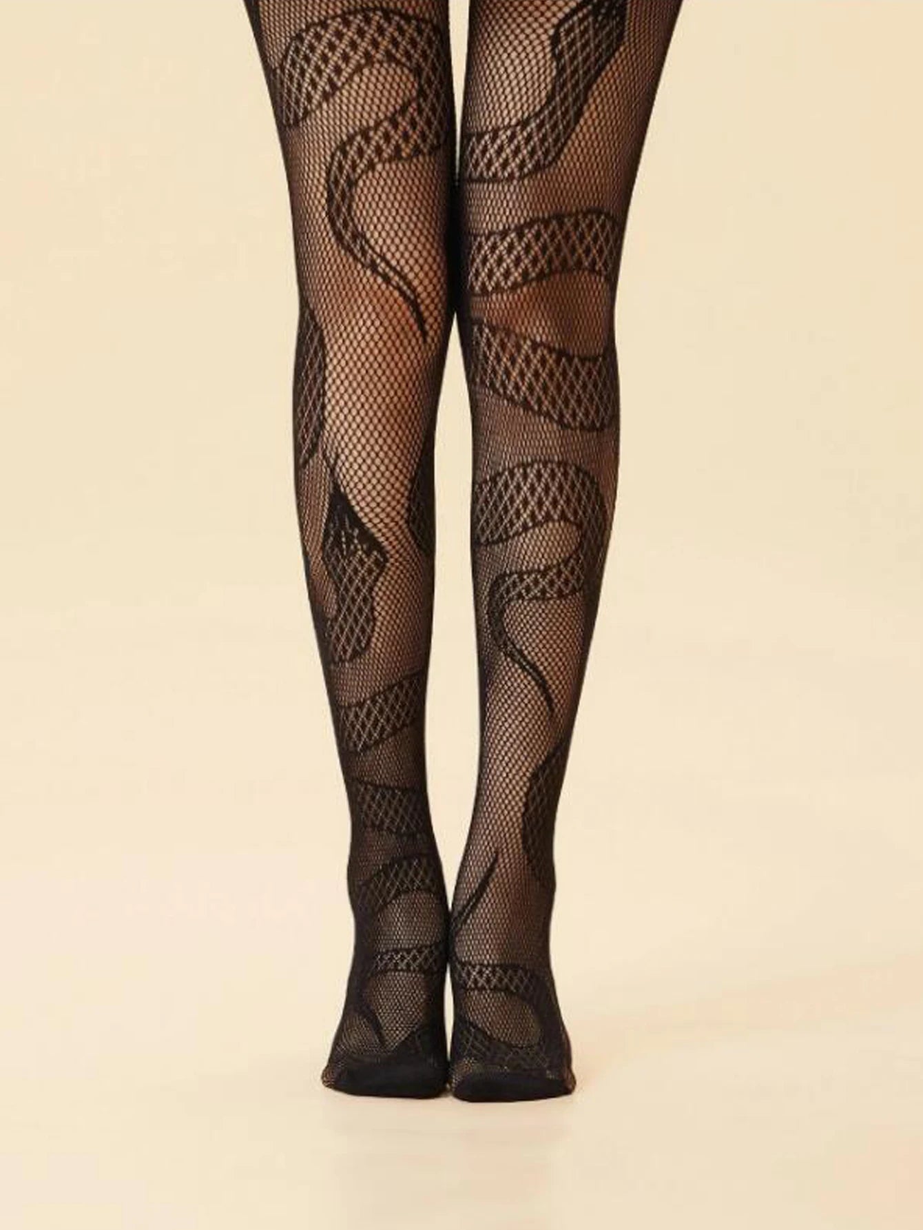 fashionable snake fishnet stockings