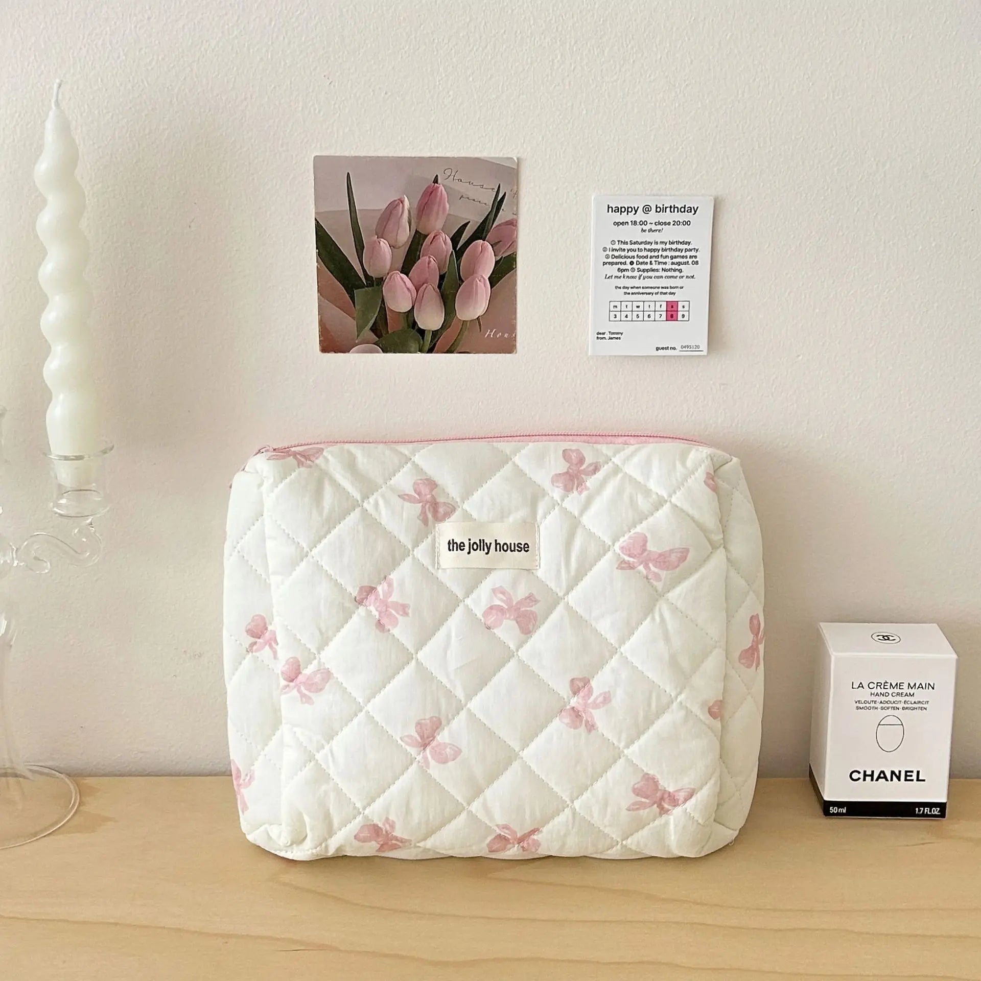 Cute Flower Cotton Makeup Bag