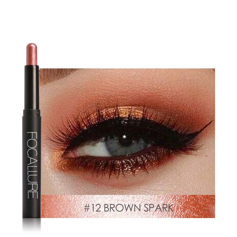 FOCALLURE 12 Colors Eyeshadow Pencil Eyeliner Shimmer Pigment