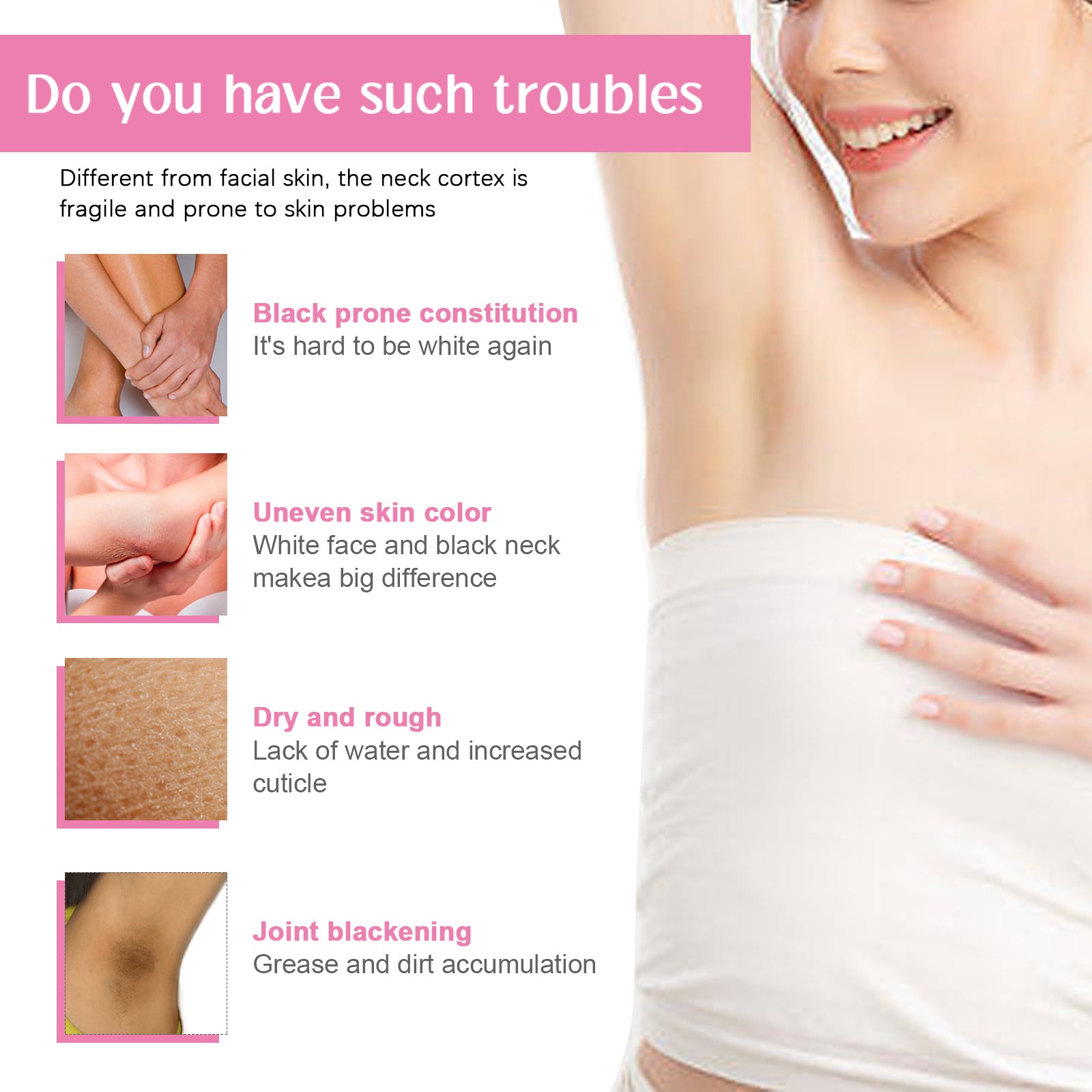 Underarm Whitening Essence Cream, Repair Acanthoderma Nigricans Tender And Smooth Skin Moisturizing Whitening Cream