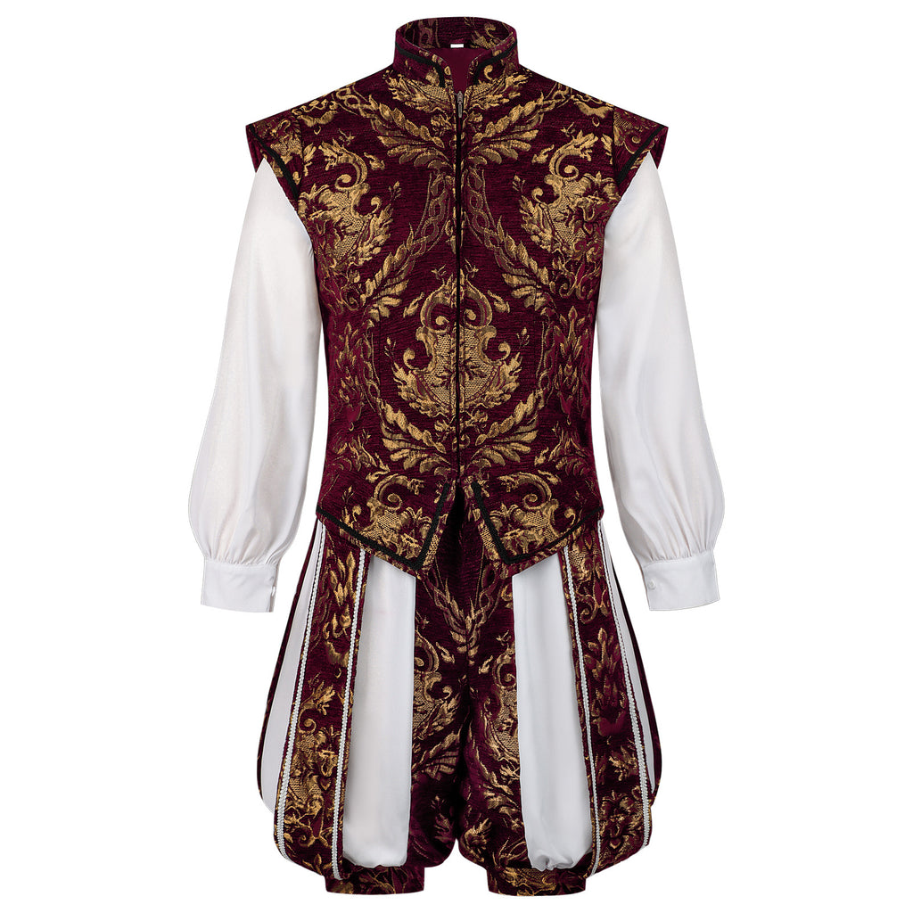 Renaissance Double-Layer Vest and Pumpkin Pants Set