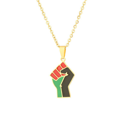 African Fist Symbol Pendant Titanium Steel
