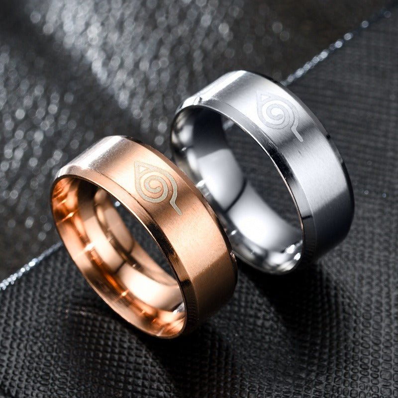 Naruto Ring Stainless Titanium Steel Jewelry Men's Ring