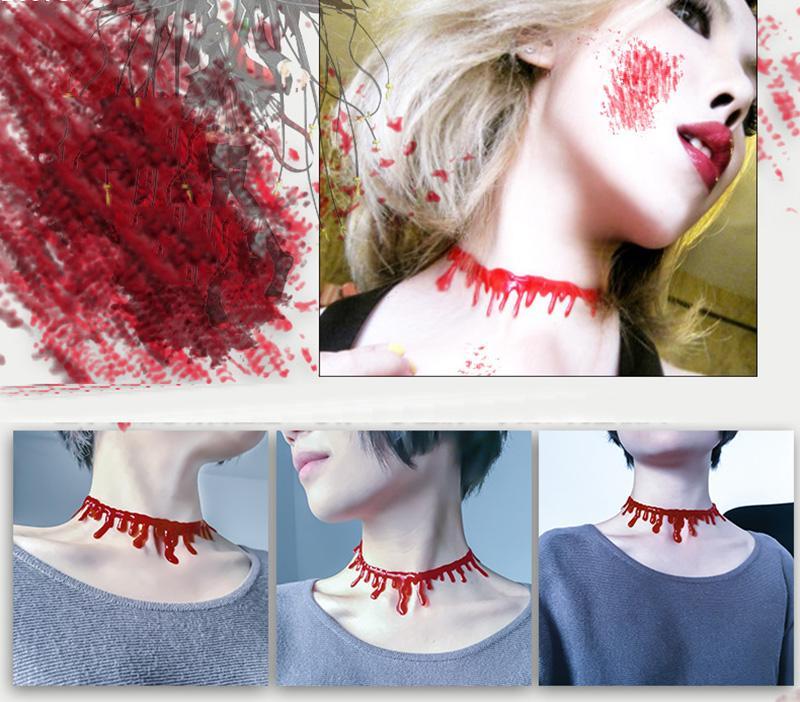 Halloween Decoration Horror Blood Drip Necklace Fake