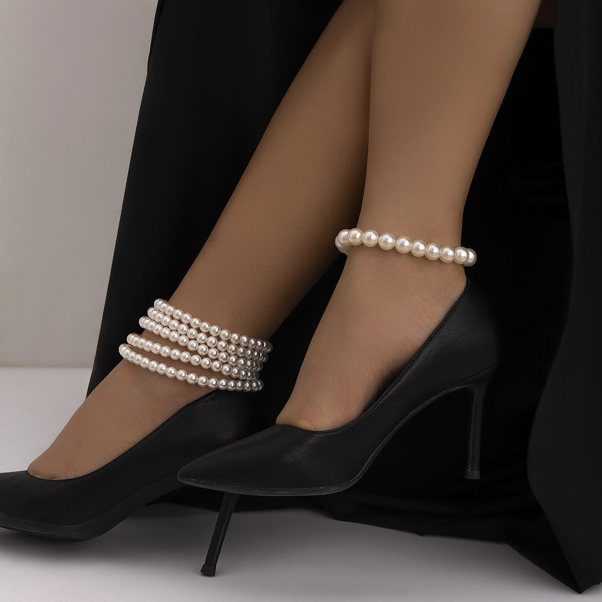 pearl chain ankle bracelet
