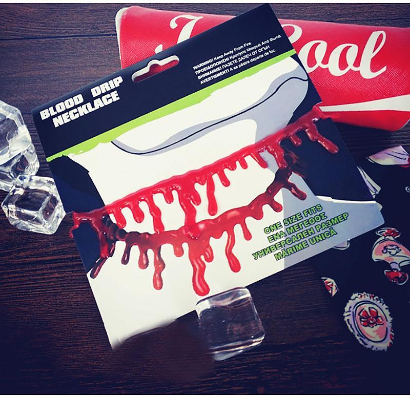 Halloween Decoration Horror Blood Drip Necklace Fake