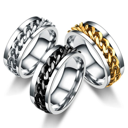 Classic Spinner Chain Men Rings Stainless Steel