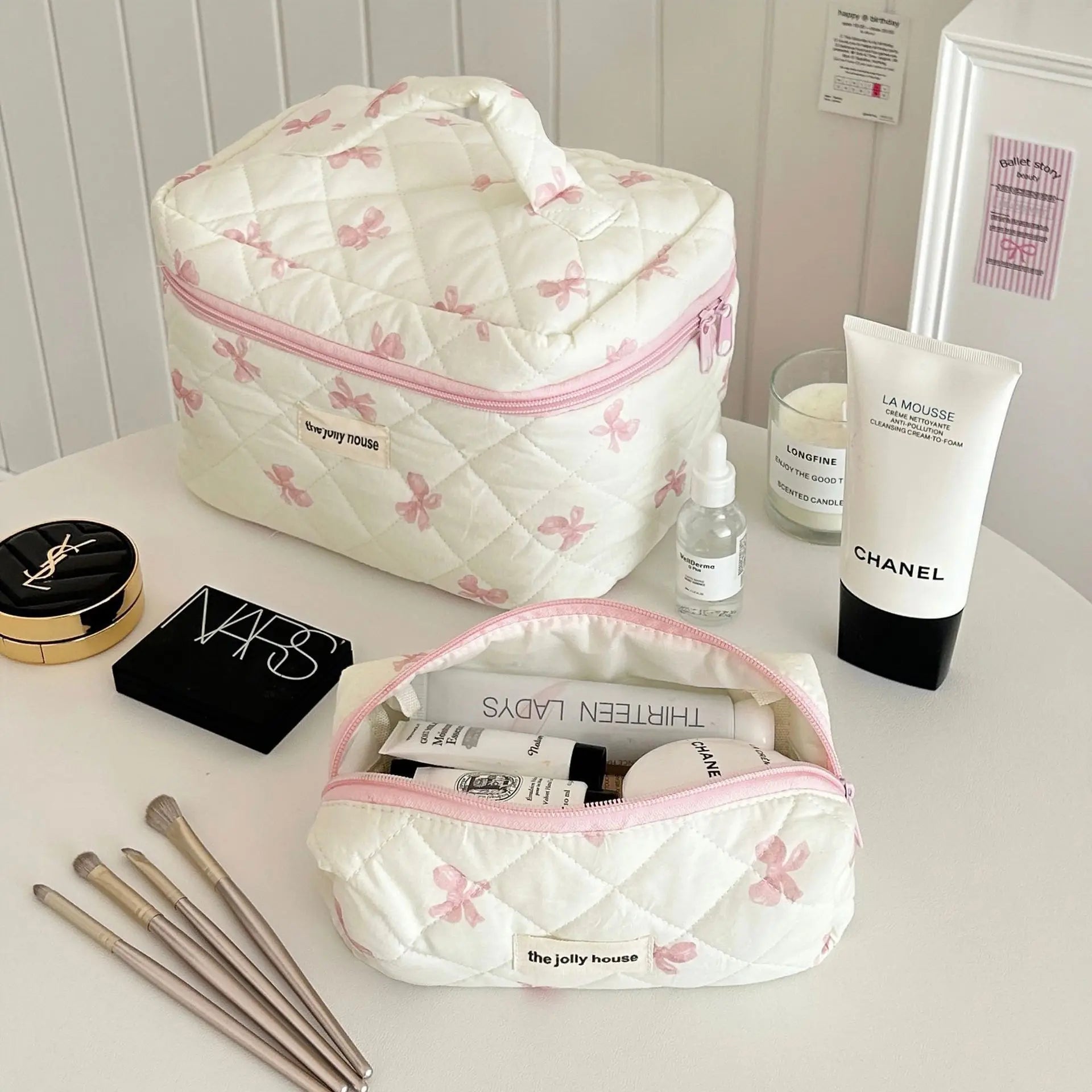 Cute Flower Cotton Makeup Bag