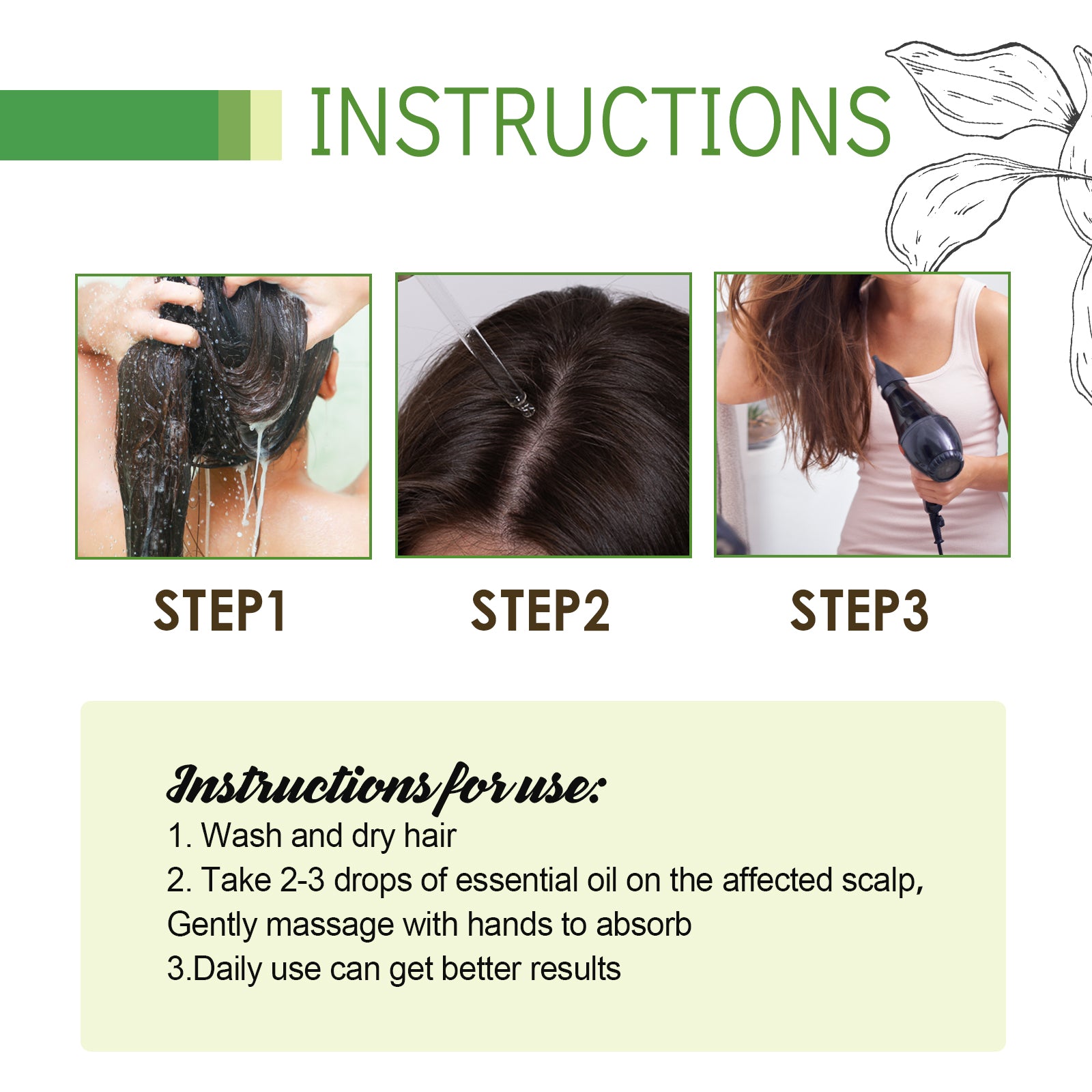 Hair Care Oil, Repair Damage Improve Dry Hair Prevent Hair Loss And Smooth Essential Oil
