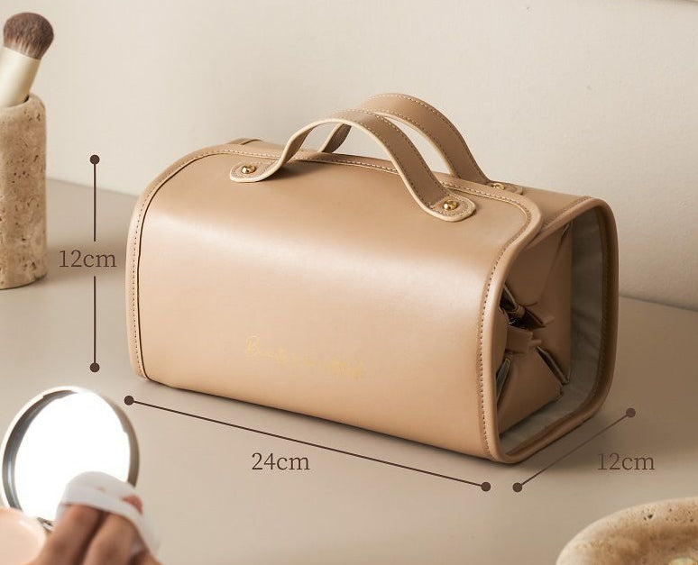 Folding portable makeup bag