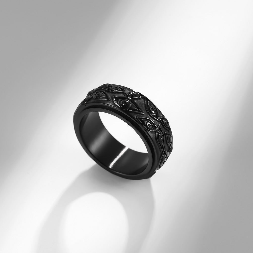 Stainless Steel fidget Ring Men Vintage Titanium Steel