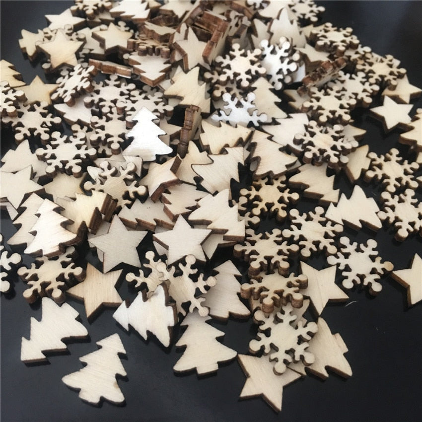 50pcs Wooden Hanging Ornaments