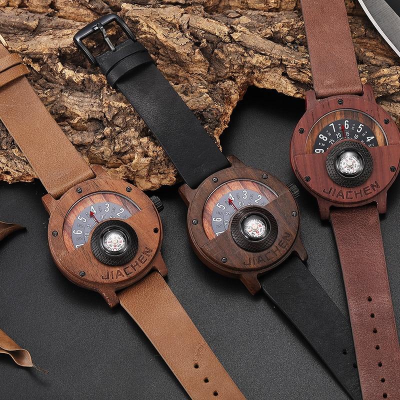 Unique Compass Turntable Mens Wooden Watch