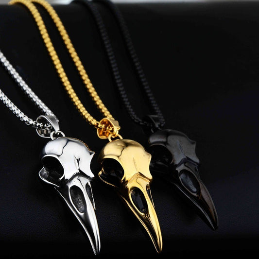 Crow Head Pendant Titanium Steel Necklace