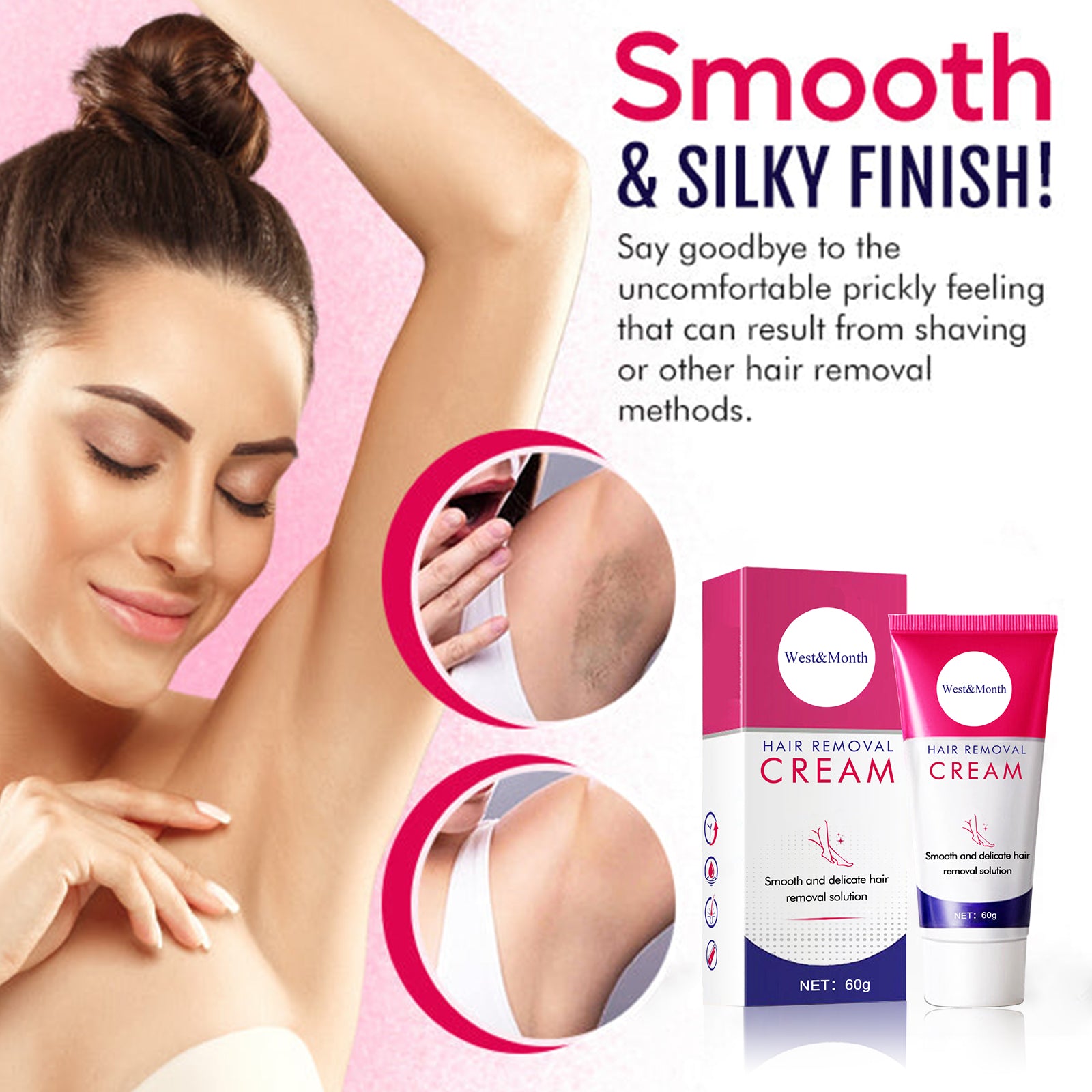 Hair Removal Cream, Gentle Cleansing Tender Hair Removal Cream