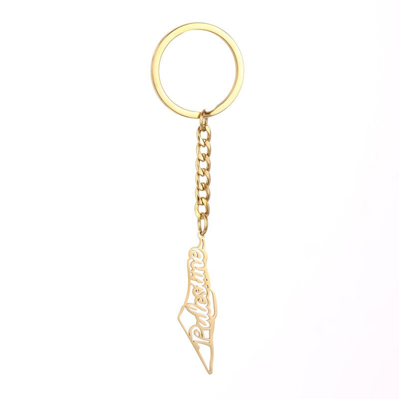 Palestine Map Flag Keychain