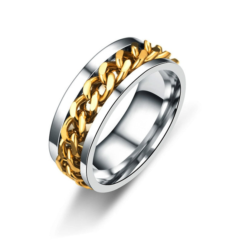 Classic Spinner Chain Men Rings Stainless Steel