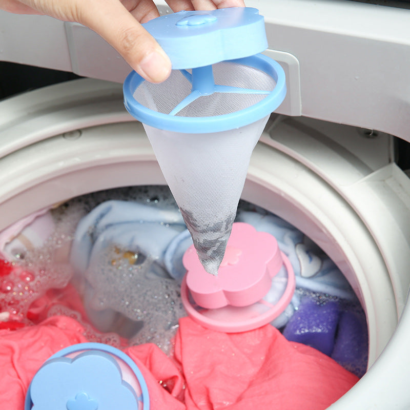 Washing Machine Float Filter Bag Creative Plum-Shaped Dandruff Net Cleaning Wash Bag Hair Remover
