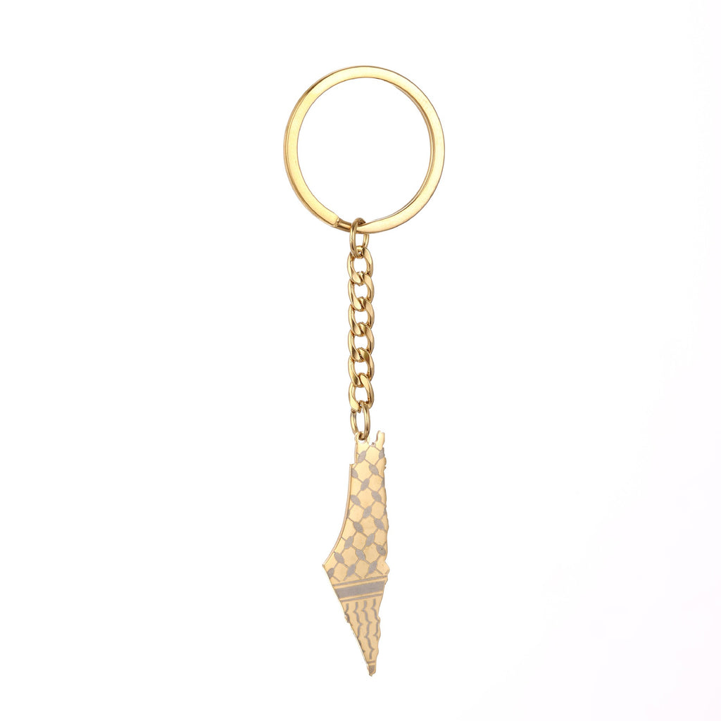 Palestine Map Flag Keychain
