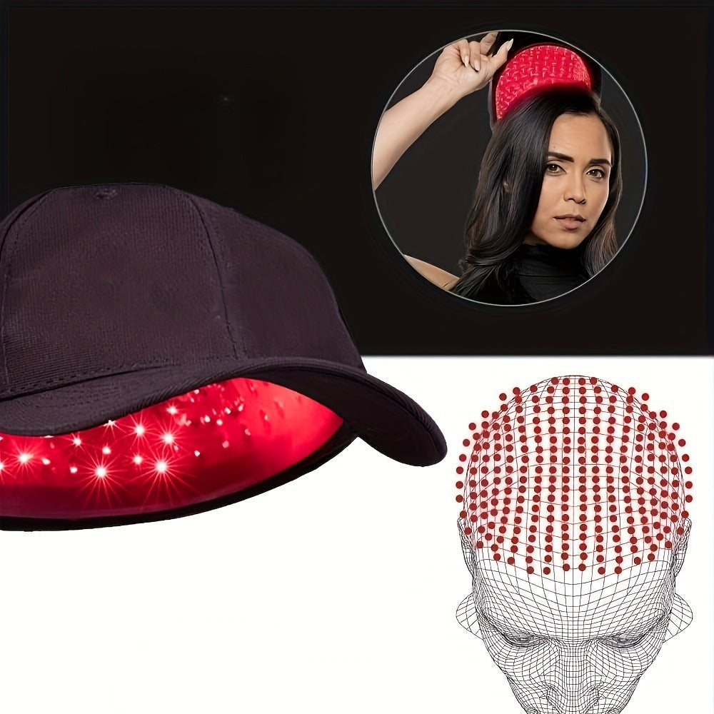 Red light therapy cap hair care device portable
