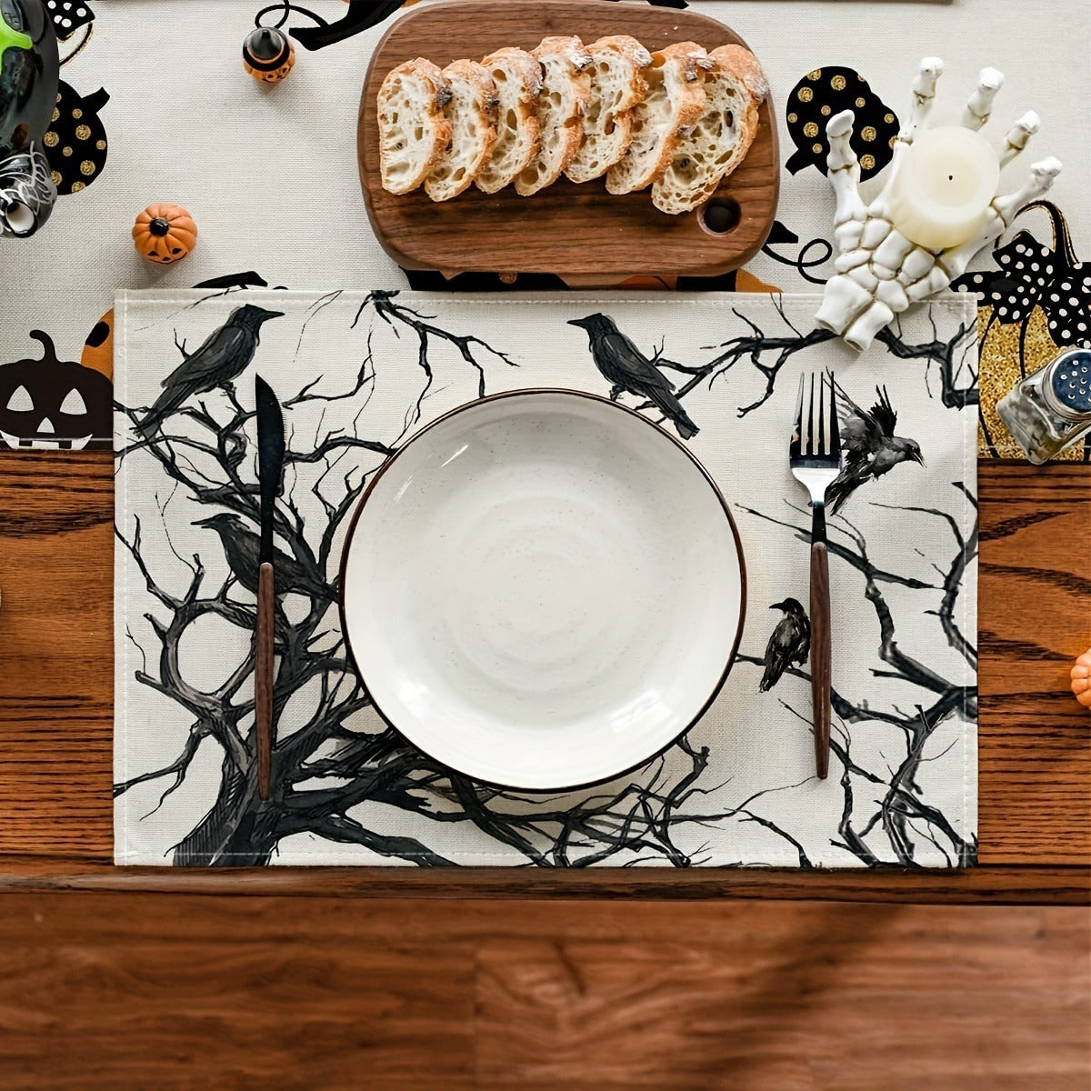 Halloween Black Crow Meal Mat