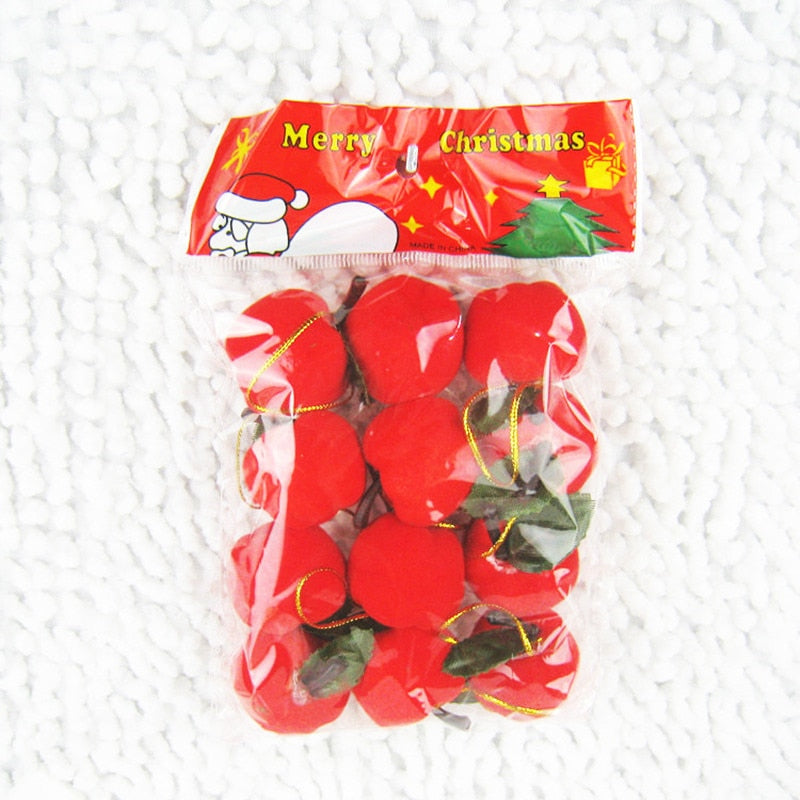 12pcs Red apple ornaments