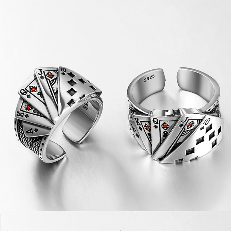 Playing Card Sterling Silver Ring