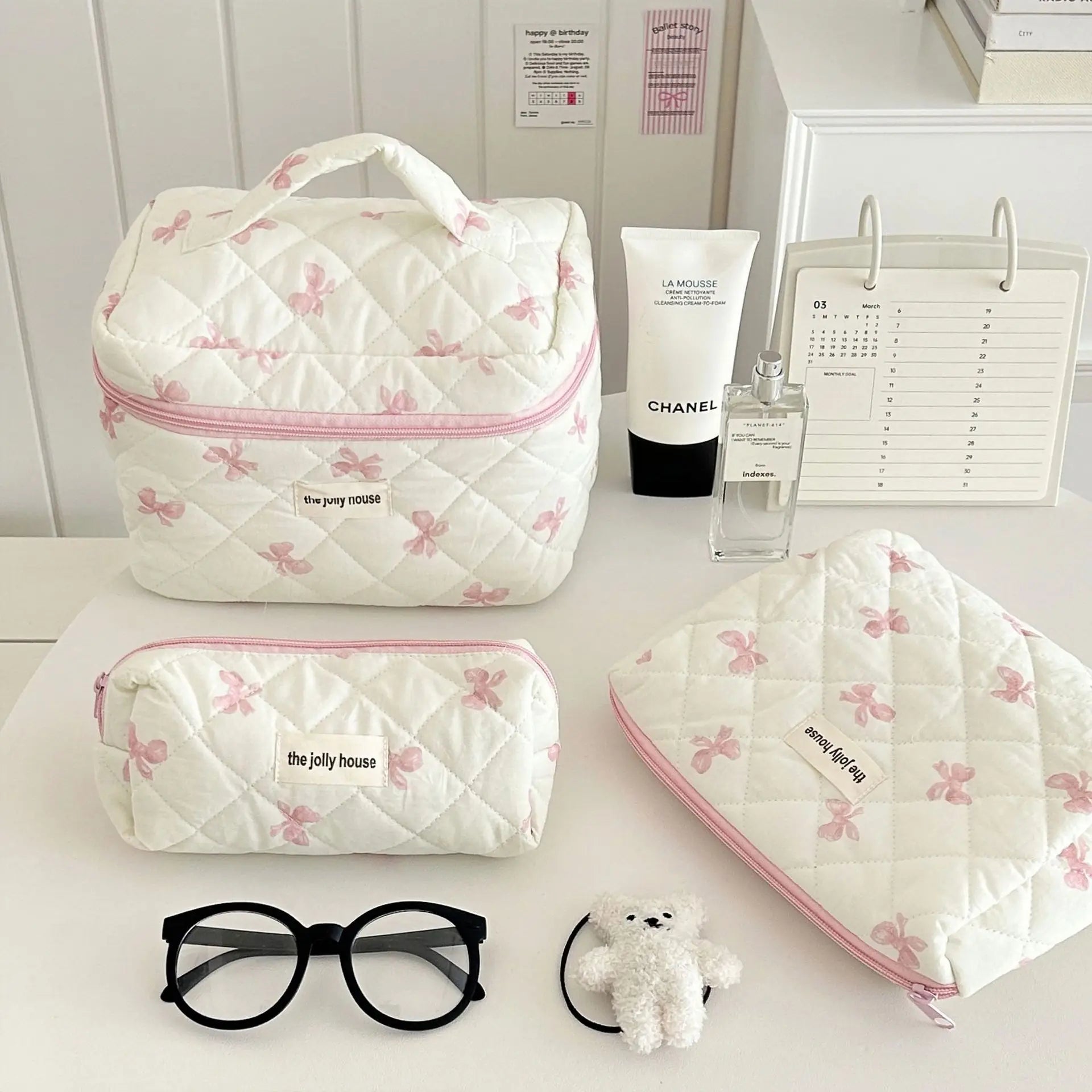 Cute Flower Cotton Makeup Bag