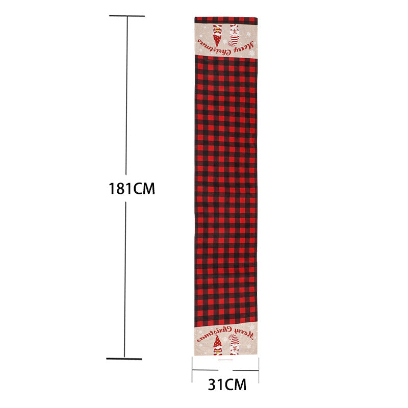 Christmas Black and red checkered table flag