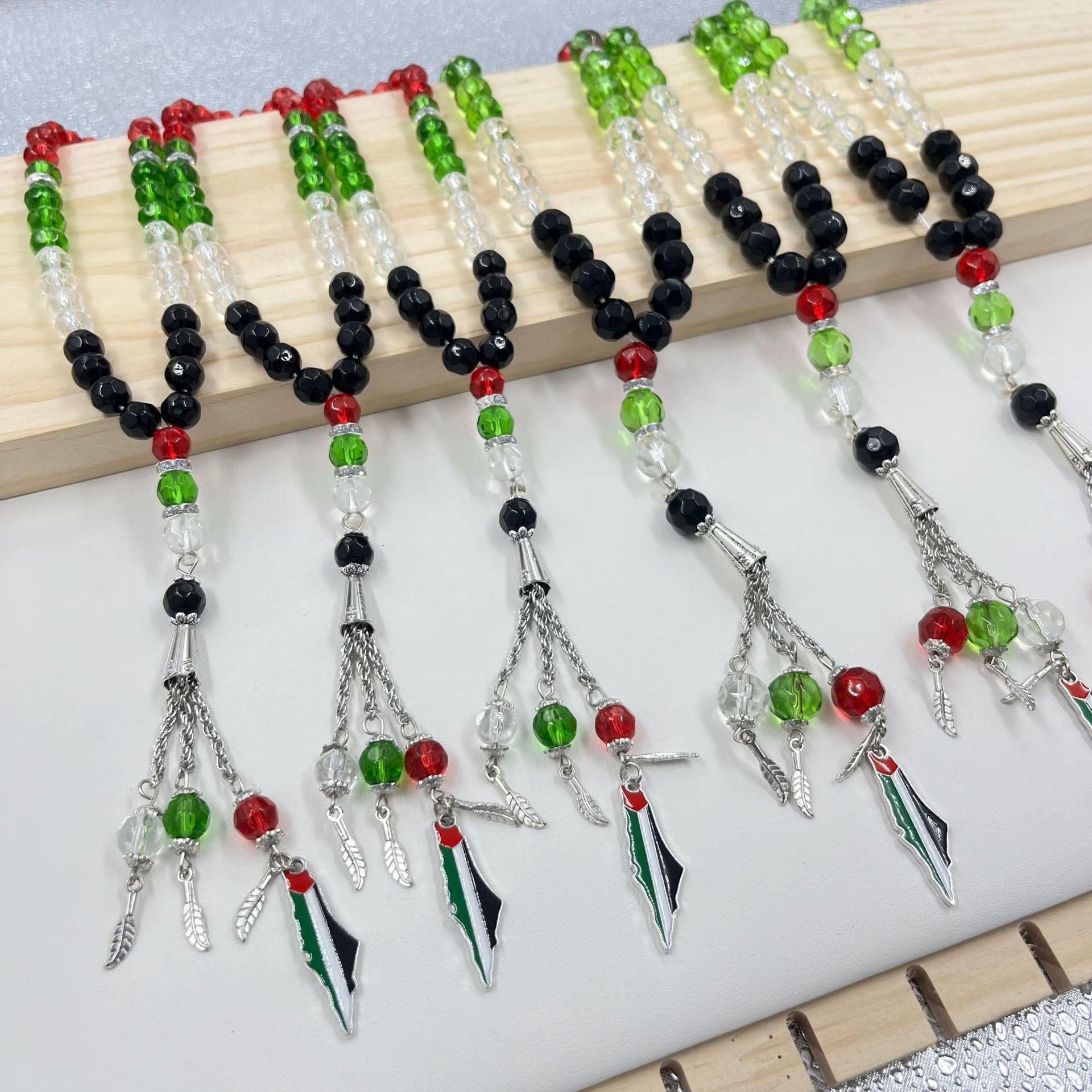 Palestinian flag prayer beads