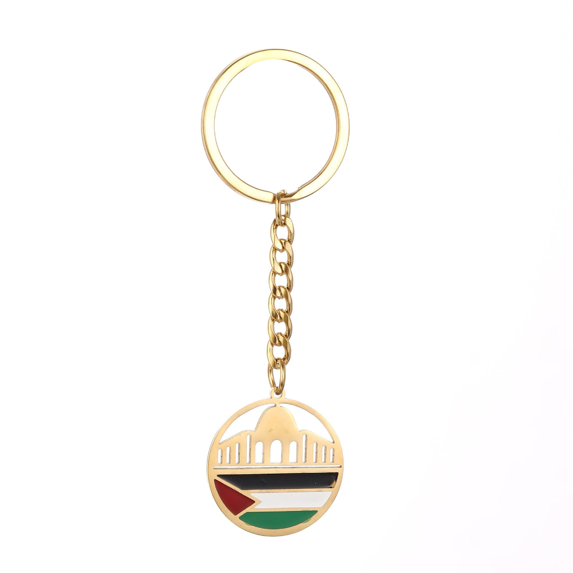 Palestine Map Flag Keychain