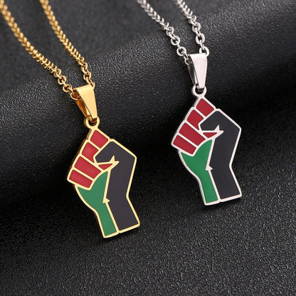 African Fist Symbol Pendant Titanium Steel