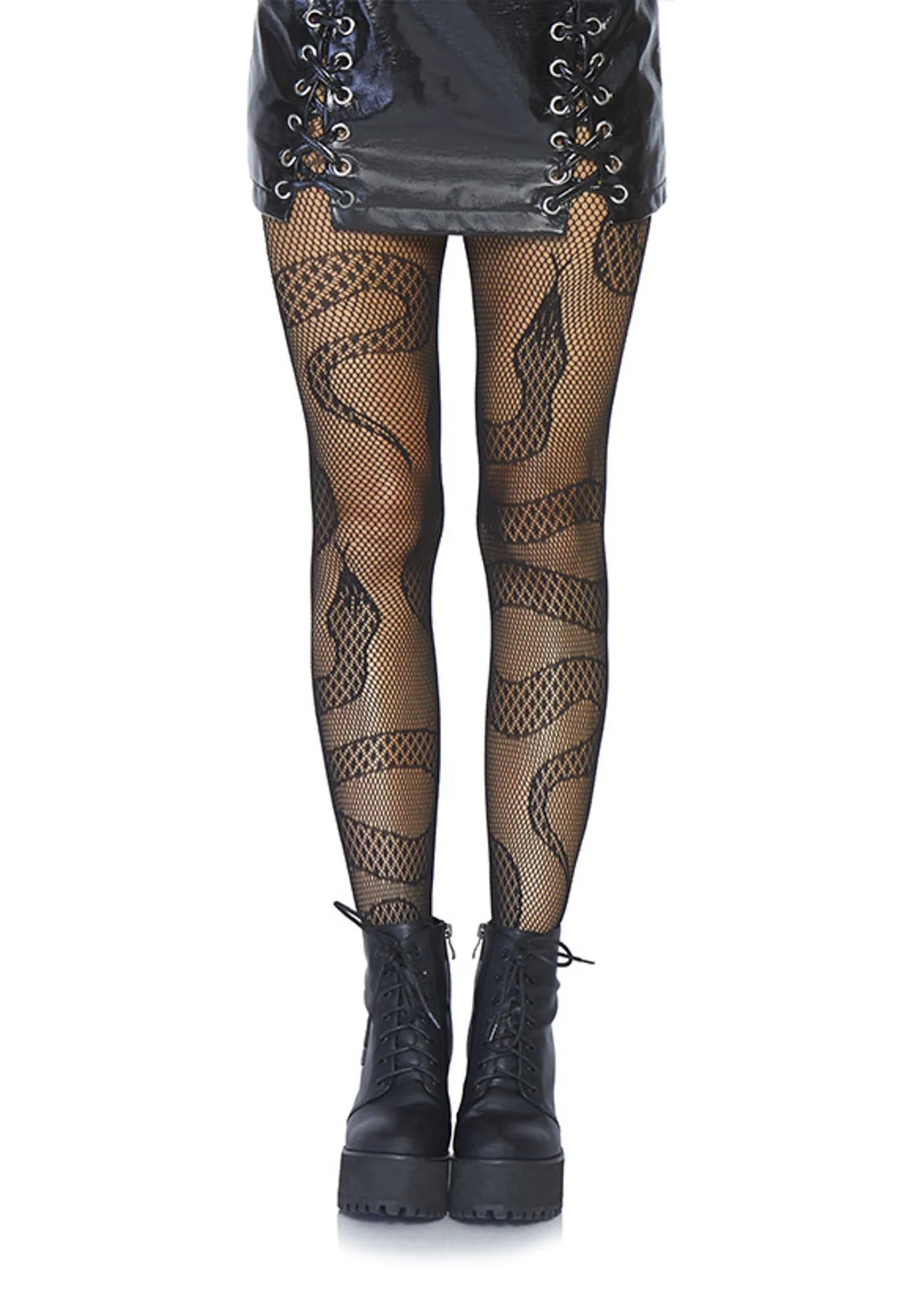 fashionable snake fishnet stockings